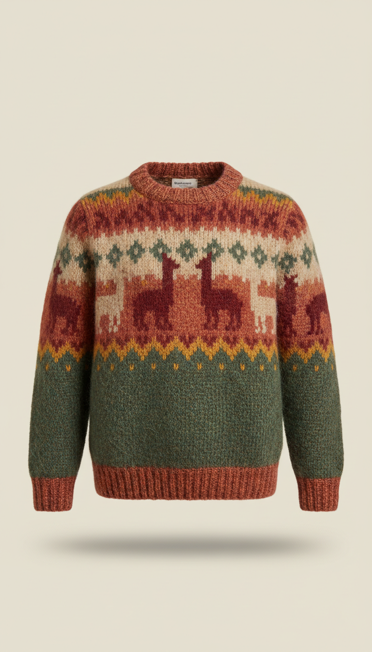 Poncho de alpaca con flecos
